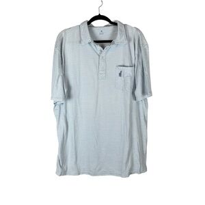 Johnnie-O West Coast Prep Blue White Striped Polo Shirt XL 100% Cotton